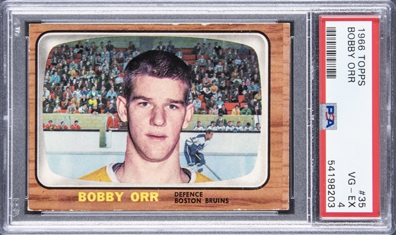 1966-67 Topps #35 Bobby Orr Rookie Card – PSA VG-EX 4